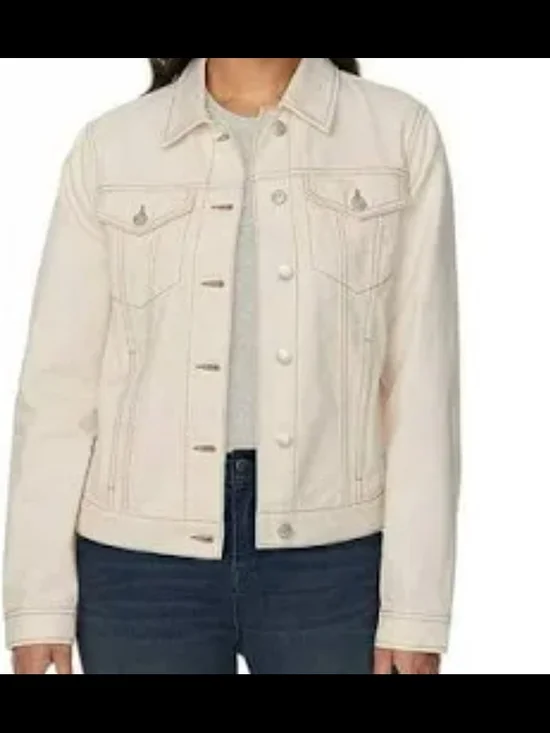 NWOT Buffalo David Bitton Cotton Women's Cream/Off-White Jacket Size L Stretchy - Picture 1 of 13